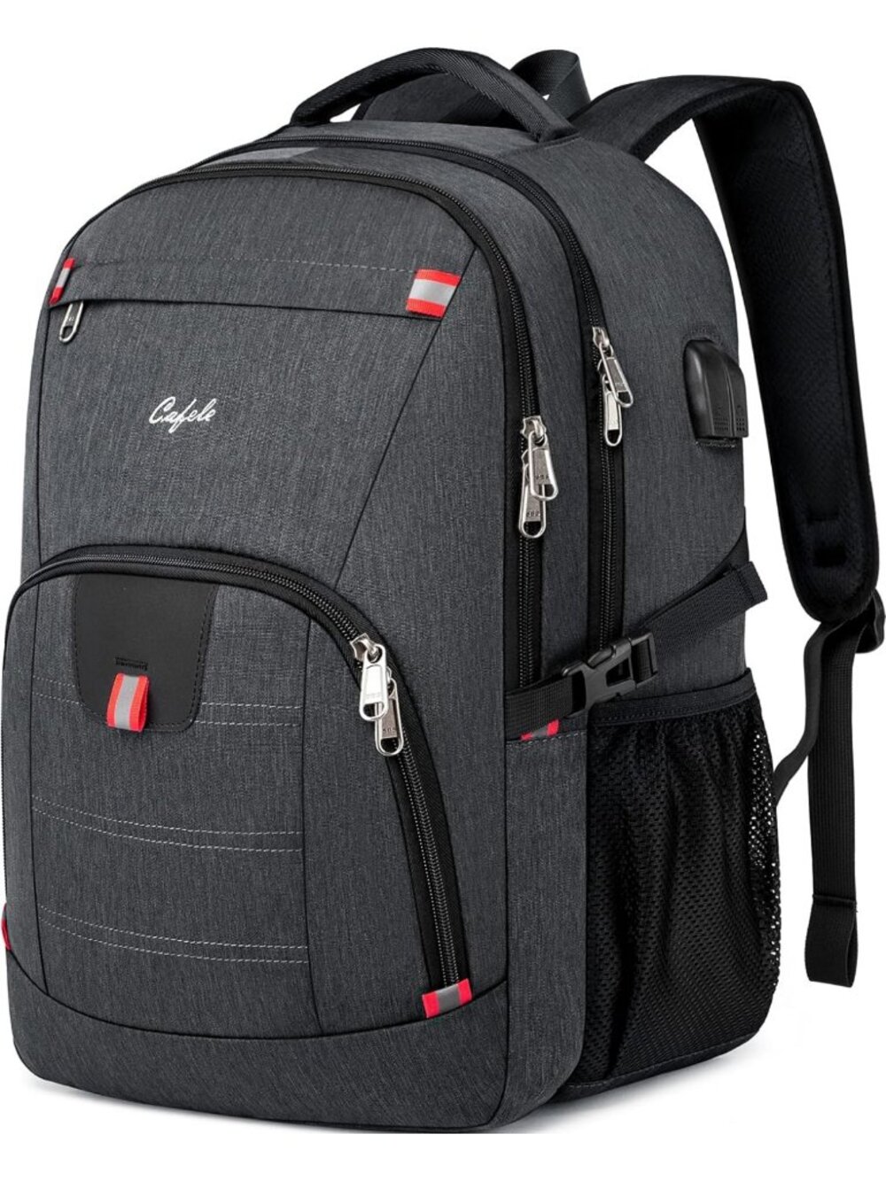 Waterproof 17in Laptop Backpack, USB Charging, Large Rucksack for School